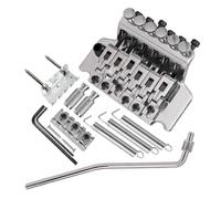 Booso Electric Guitar Twin-Vibrator Bridge Vibrato System Guitar Twin-Vibrator Twin-Vibrator String-Plate Bridge Silver