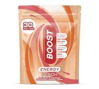 Boost Energy and Hydration Powder - Peach Flavour - 30x Serving Pouch - Sugar Free Caffeine Energy Drink Powder with Vitamins, Mineral & Zinc for Energised Hydration - Suitable for Vegans