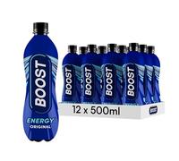 Boost Energy Drink Original Flavour - 12 Pack Drinks with Caffeine, Taurine and Vitamin B | Carbonated Energy Drinks | Gluten Free Vegan Low Calorie Fizzy Drinks Multipack | 12x500ml