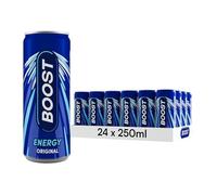 Boost Energy Drink Original Flavour - 24 Pack Drinks with Caffeine, Taurine and Vitamin B | Carbonated Energy Drinks | Gluten Free Vegan Low Calorie Fizzy Drinks Multipack | 24x250ml