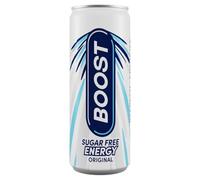 Boost Energy Drink Sugar Free Original - 24 Pack Drinks with Caffeine, Taurine and Vitamin B | Carbonated Energy Drinks | Gluten Free Vegan Low Calorie Zero Sugar Fizzy Drinks | 24x250ml