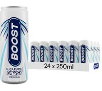 Boost Energy Drink Sugar Free Original 24x250ml - Zero sugar, low calorie, vegan & gluten-free | With caffeine, taurine & B vitamins | Sparkling energy drink | Sold by Bargain Hub