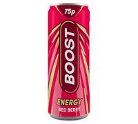 Boost Energy Red Berry Drink, 24 Cans × 250 ml