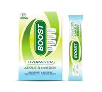 Boost Hydration Electrolytes Powder - Apple and Cherry Flavour - 15x Pack Sugar Free Electrolytes Sachets - Hydration Sachets with Vitamins - 100% Vegan