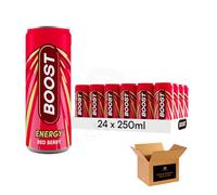 Boost Isotonic, Flavoured Sugar Free Hydration Soft Drink | Strawberry, Peach, Citrus & More | Vegan, Zero Calorie for Sports, Gym | (Energy Cans-250ml-Pack 24, Red Berry)