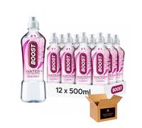 Boost Isotonic, Flavoured Sugar Free Hydration Soft Drink | Strawberry, Peach, Citrus & More | Vegan, Zero Calorie for Sports, Gym | (Water+Electrolyte Bottles-500ml-Pack 12, Cherry)
