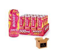 Boost Isotonic, Flavoured Sugar Free Hydration Soft Drink | Strawberry, Peach, Citrus & More | Vegan, Zero Calorie for Sports, Gym | (Energy Cans-500ml-Pack 12, Pineapple & Guava)