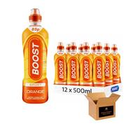 Boost Isotonic, Flavoured Sugar Free Hydration Soft Drink | Strawberry, Peach, Citrus & More | Vegan, Zero Calorie for Sports, Gym | (Energy Bottle-500ml-Pack 12, Sport Orange)