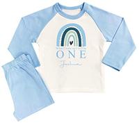 Boost Kid Essentials Boys Personalised Birthday Rainbow Pyjamas When I Wake Up I Will Be One (Blue, 2-3 Years)