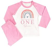 Boost Kid Essentials Girls Personalised Birthday Rainbow Pyjamas When I Wake Up I Will Be One (Pink, 6-12 Months)