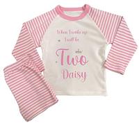 Boost Kid Essentials Personalised Birthday Pyjamas Girl When I Wake Up I Will Be One PJ’s (Pink Striped, 2-3 Years)
