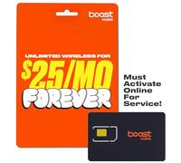 Boost Mobile SIM Kit | $25/month Forever Unlimited Plan with Auto Pay | Unlimited Talk, Text & Data | First Month Included | New Customers Only | US Phones Only