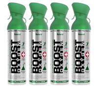 Boost Oxygen Cylinder Natural Flavour 10L Pack of 4 | Portable Oxygen Canisters | Lightweight Oxygen Cylinder for Breathing,Hiking, Sports, Outdoor & Active Lifestyle Use | Up to 800 Inhalations