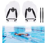 BOOSTEADY 1 Pair Hand Paddles with Wrist Straps for Swimming for Adult and Junior, Adjustable Strap Swimming Hand Paddles for Swim Training-White(8.5“x 6.02”)