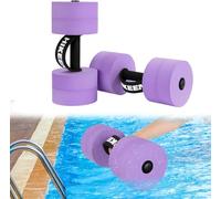 BOOSTEADY Adjustable Aquatic Dumbbells - Water Aerobics Set with 8 High-Density EVA Foam Discs, Pool Exercise Barbells for Resistance Training, Weight Loss & Rehab, Non-Slip Grip