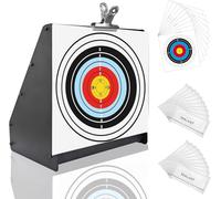 BOOSTEADY Air Rifle Pellet Trap Target for .22/.177 Caliber, Heavy Duty BB Trap with 10pcs 11"x11" Bullseye Paper Target, Shooting Targets for Pellet Gun Airsoft BB Gun