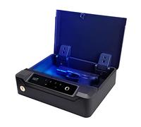 BOOSTEADY Gun Safes for Pistols, Smart Biometric Gun Safe with LCD Monitor and Acrylic Touch Keyboard, Quick-Access Handgun Safe Gun Lock Box with Fingerprint Lock, Keypad and Keys