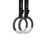 BOOSTEADY Gymnastic Rings with 15 FT Adjustable Straps Non-slip Gymnastics Rings Pull Up Workout Rings for Home Gym Exercise, Training Grey