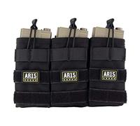 BOOSTEADY Mag Pouch Molle Magazine Pouches for Pistol and Rifle, Triple Open Top Mag Pouch with 3 Hook & Loop Patches