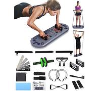 BOOSTEADY Portable Home Gym Equipment,27-in-1 Push Up Stands With 4 Exercise Bands,Press Up Board Handles For Men Women Home Workouts Gym Gifts for Home