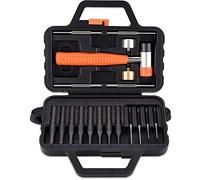 BOOSTEADY Steel Punch Set, Roll Pin Punch, Hollow-end Starter Punch, Hammer with Brass Steel Nylon and Rubber Detachable Heads, Gunsmith Hammer and Punch Set with Portable Storage Case