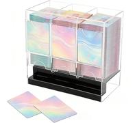 Booster Pack Dispenser - Card Storage Container, 3-Slot Deck Box, Protective Acrylic Display , Collector's Game Case Holder | For Desktop, Home Card Display Collection, Gaming Accessories S