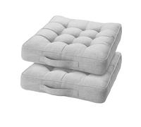 Booster Seat Cushion, 2PCS 47cm Square Chair Pad with 10cm Thick Coccyx Support for Tailbone, Hip, and Lower Back Relief with Handle Strap for Sofa Dining Room Garden and Kitchen, Grey
