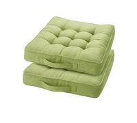 Booster Seat Cushion, 2PCS 47cm Square Chair Pad with 10cm Thick Coccyx Support for Tailbone, Hip, and Lower Back Relief with Handle Strap for Sofa Dining Room Garden and Kitchen Green