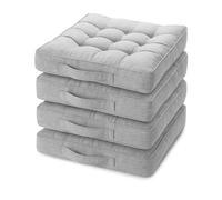 Booster Seat Cushion, 4PCS 47cm Square Chair Pad with 10cm Thick Coccyx Support for Tailbone, Hip, and Lower Back Relief with Handle Strap for Sofa Dining Room Garden and Kitchen, Grey