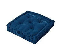 Booster Seat Cushion Pad 100% Cotton Filling Thick Cushion Seat Pads Adults Chair Armchair Garden Teal 45cm x 45cm + 10cm Thickness Approximate