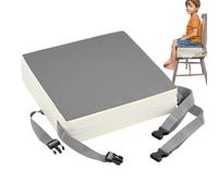 Booster Seat with Straps - Memory Foam Pad, Polyester Fabric, Reinforced Side Belts, Compact Travel Friendly Construction, Durable Support Feature | Ideal