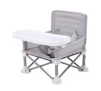 Booster Seat with Tray Foldable Baby Travel Seat Booster Toddlers Dining Seat Removable Tray with Travel Bag Portable Folding Booster Feeding Chair for Children Toddlers Infants (Grey)