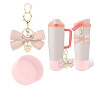 Boot Accessories Compatible with Owala FreeSip Sway 30oz & 40oz Bottles & Tumblers, Silicone Boot, Bow Charms, Elegant & Eye-Catching for Owala Freesip Sway, One Size, Silicone