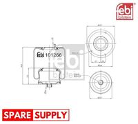 BOOT, AIR SUSPENSION FOR MERCEDES-BENZ B670 FEBI BILSTEIN 101266 FITS REAR AXLE