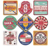 Boot & Ball Arsenal Beer Mats for Home Pub - 9 Double-Sided Coasters with 18 Designs - Traditional Pulp Board Bar Mat - Beer Gifts for Men - Made in the UK