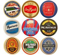 Boot & Ball Crystal Palace Beer Mats for Home Pub - 9 Football Inspired Coasters - Traditional Pulp Board Bar Mats - Beer Gifts for Men - Made in the UK