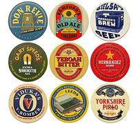 Boot & Ball Leeds United Beer Mats for Home Pub - 9 Football Inspired Coasters - Traditional Pulp Board Bar Mats - Beer Gifts for Men - Made in the UK