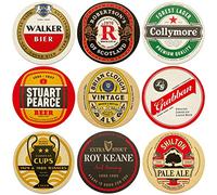 Boot & Ball Nottingham Forest Beer Mats for Home Pub - 9 Football Inspired Coasters - Traditional Pulp Board Bar Mats - Beer Gifts for Men - Made in the UK