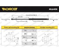Boot/Cargo Area Gas Spring Fits Audi Q3 MONROE ML6408