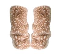 Boot Gaiters - 15.75 Inch Thick Brown Cute Deer Print Elastic Boot Gaiters | 1 Pair Warm Fuzzy Tights for Women Teens Christmas Costume Clothes