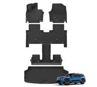 Boot Mats Boot Tray Protector For Kia EV9 2024 2025 Korean/US Version TPE 3D Foot Mat Waterproof Auto Accessories Black Car Floor Mats Trunk Pad 6Seats(LHD 5PCS,KR)