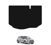 Boot Mats for Ford Fiesta MK8 2018-2023 4pc Set Car Mats UK-Made Tailored Fit Carpet Floor Mats Full Coverage Compatible Accessory Black Trim