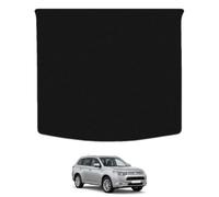 Boot Mats for Mitsubishi Outlander PHEV Mk3 2014+ Onwards Car Mats UK-Made Tailored Fit Carpet Floor Mats Full Coverage Compatible Accessory Grey Trim