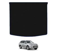 Boot Mats for Mitsubishi Outlander PHEV Mk3 2014+ Onwards Car Mats UK-Made Tailored Fit Carpet Floor Mats Full Coverage Compatible Accessory Blue Trim