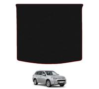 Boot Mats for Mitsubishi Outlander PHEV Mk3 2014+ Onwards Car Mats UK-Made Tailored Fit Carpet Floor Mats Full Coverage Compatible Accessory Red Trim