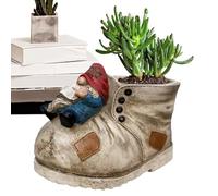 Boot Planter - and Flower Pot | Rustic Planter with Drainage Hole, Decorative Dwarf Planter, Vintage Flower Pot for Garden or Balcony