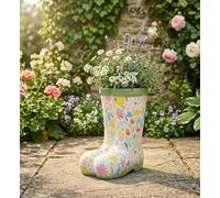 Boot Planter Decorative Garden Pot - Charming Vintage Shoe Design, Durable Weather-Resistant Build for Indoor/Outdoor Use, Eye-Catching Floral Display, Unique Accent for Garden Lovers -A73 (Green)