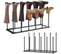 Boot Rack Shoe Storage Rack with 4 Anti-Slip Foot, Holds 6 Pairs Carbon Steel Free Standing Boot Stand Footwear Holder Organiser Tall Boots for Indoor/Outdoor, 71x25x43cm, Black