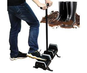 Boot Scraper Brush, Double Sided Heavy Duty Cleaner with Handle for Mud Removal, Sturdy Metal Frame Design for Outdoor Patio Entrance & Work Boots, Hiking Shoes