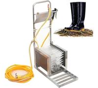 Boot Scrubber, 360° Stainless Steel Shoe Cleaner with Water Spray Gun, Footwear Mud Remover for Farm, Garden, and Outdoor Use
